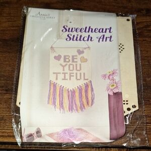 Sweetheart Stitch Art Kit with Purple and Yellow Threads